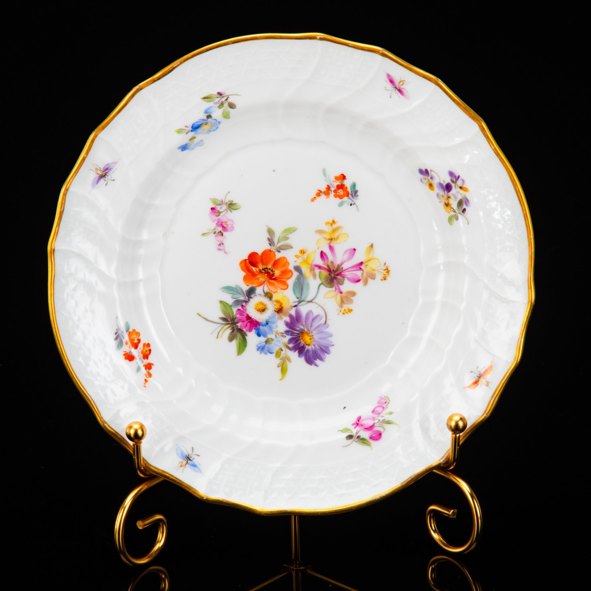 Тарелка десертная (пирожковая) "Мейсенский букет", Meissen (Мейсенский фарфор)