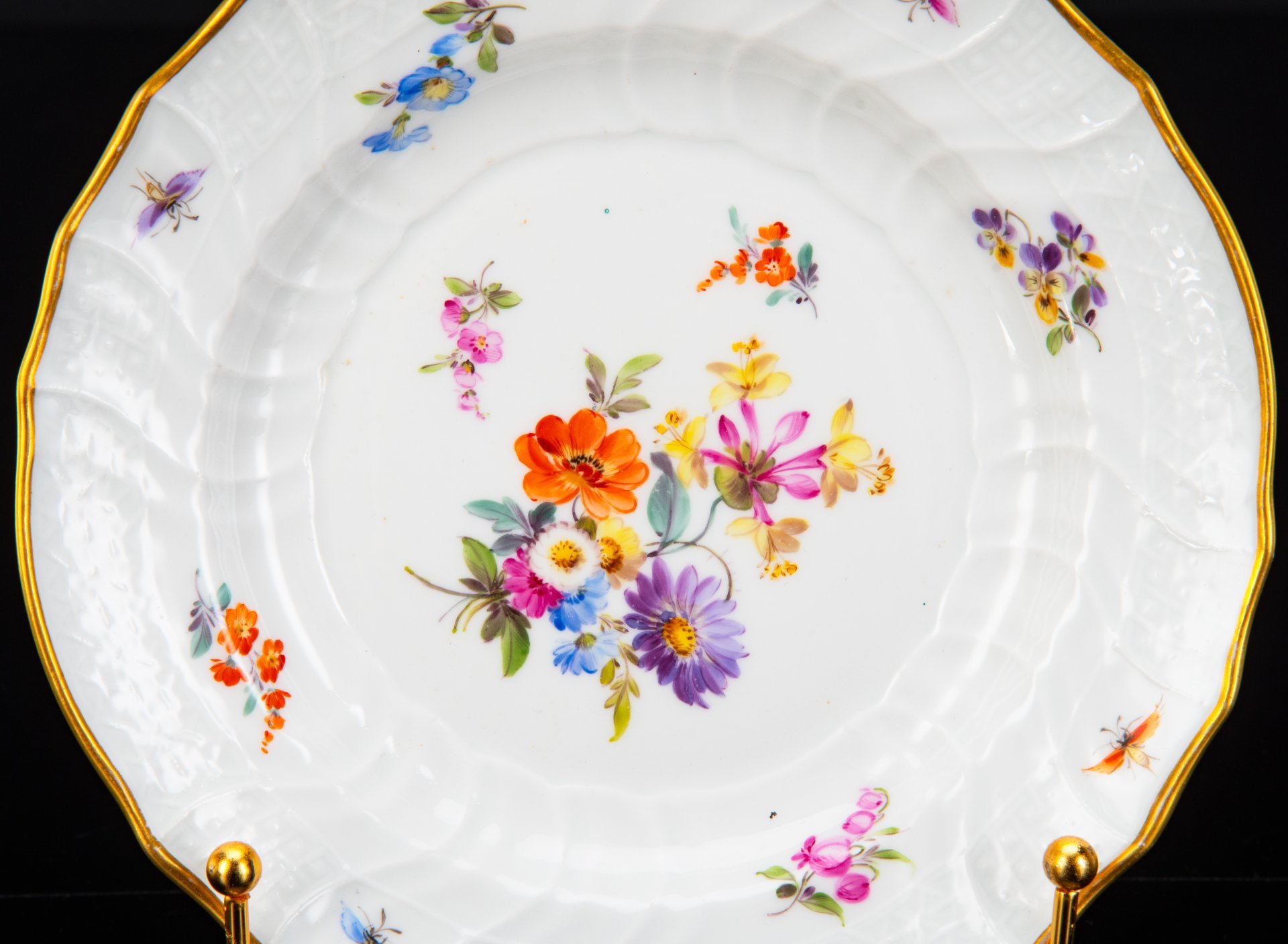 Тарелка десертная (пирожковая) "Мейсенский букет", Meissen (Мейсенский фарфор)