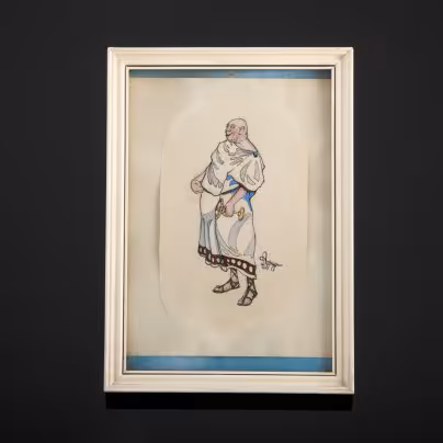 Эскиз "Сенатор", художник Алякринский П.А. (1892-1961 гг.), с ярлыком комиссионного магазина