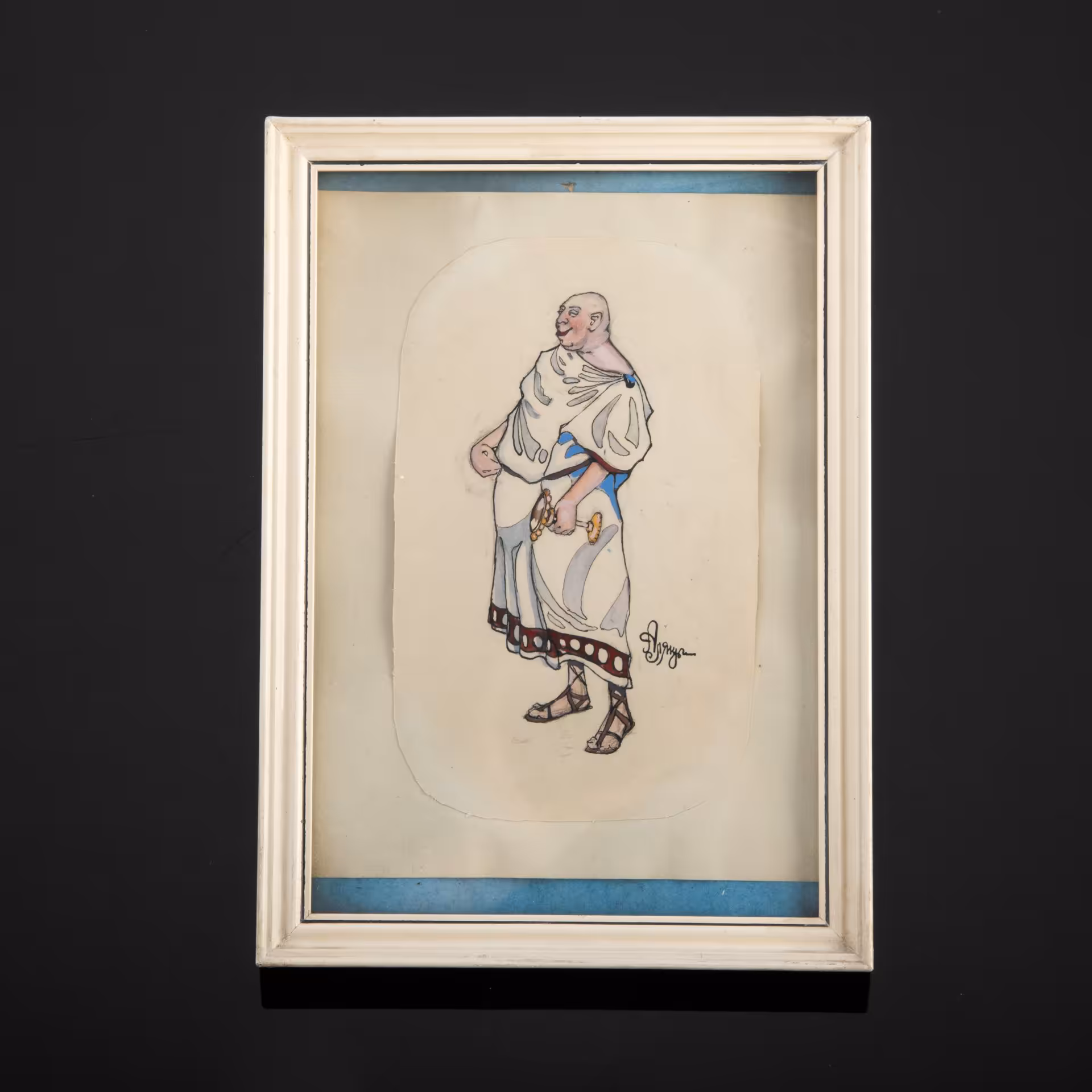 Эскиз "Сенатор", художник Алякринский П.А. (1892-1961 гг.), с ярлыком комиссионного магазина