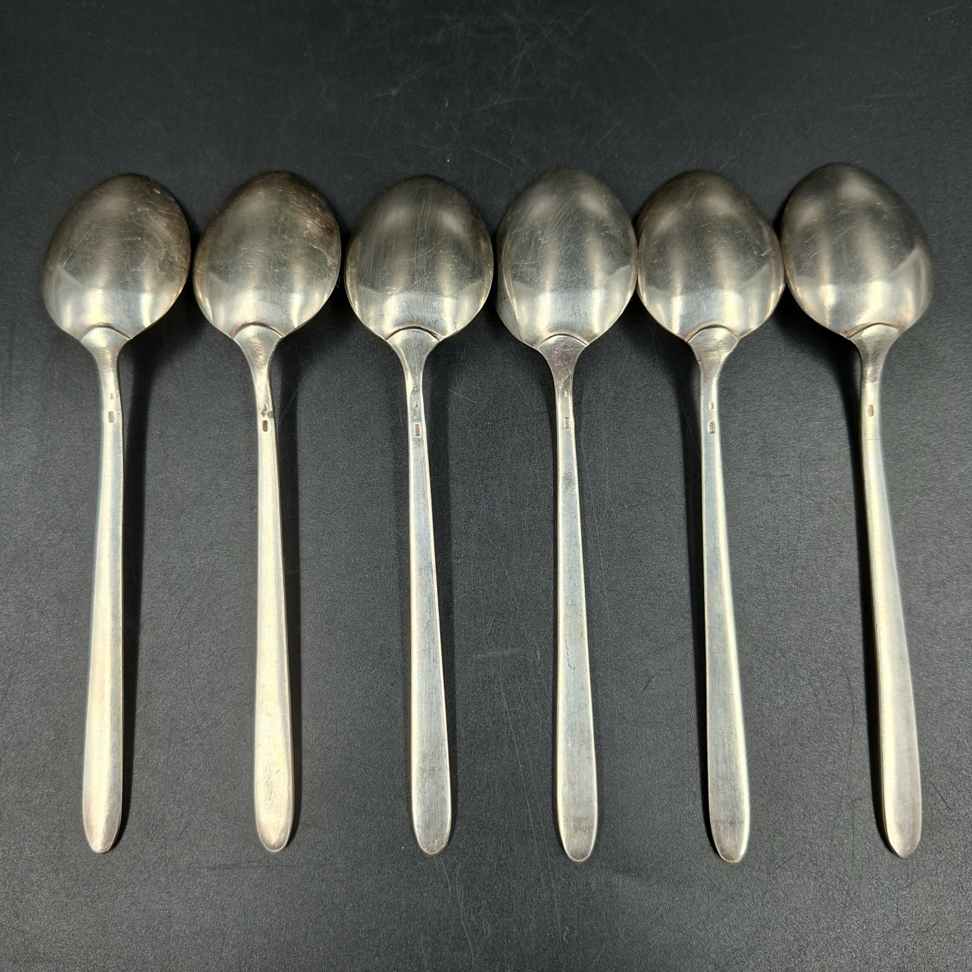 Набор чайных ложек "Ёлочка" на 6 персон, мельхиор (медь-никель), Красносельская ювелирная фабрика, СССР, 1960-1980 гг.