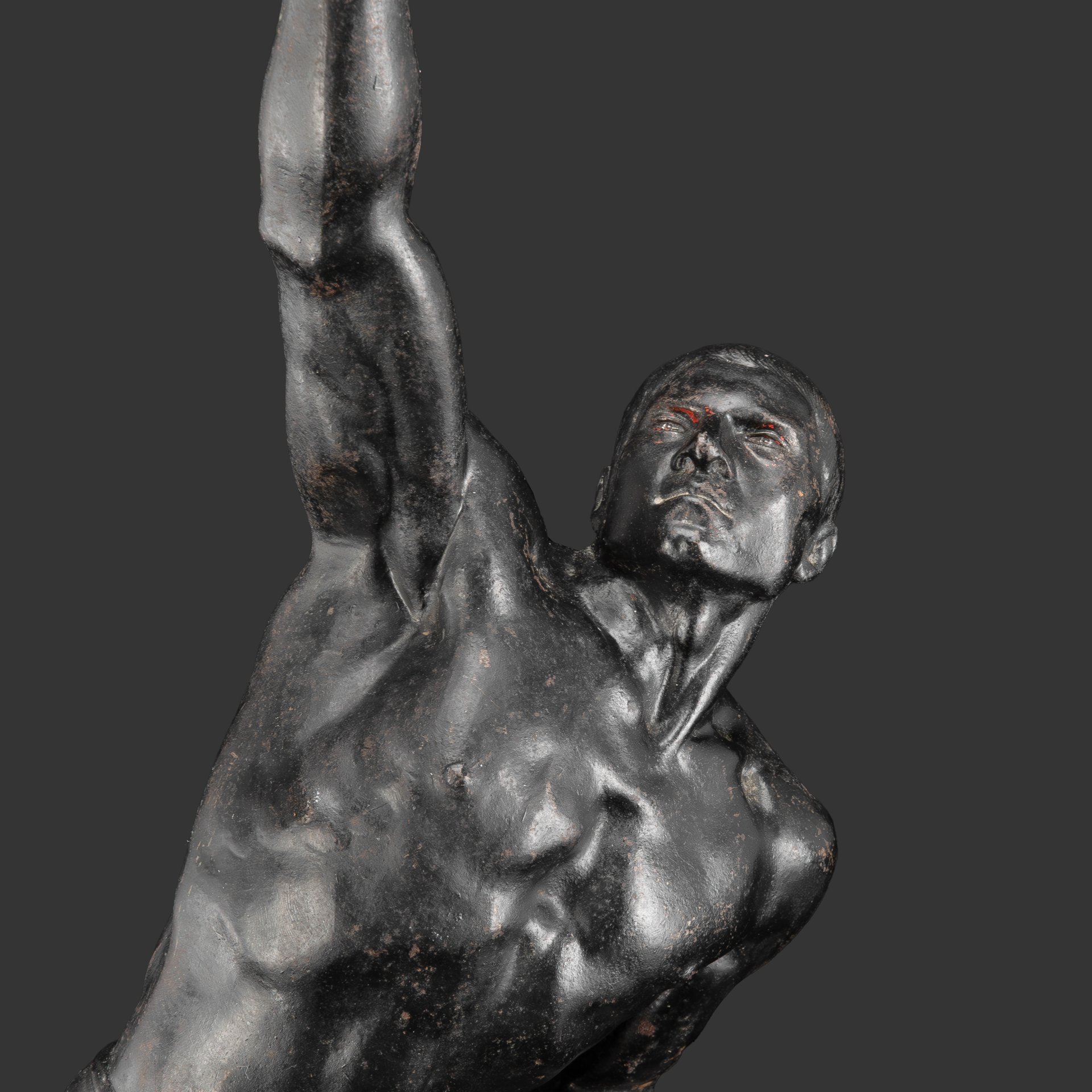 Статуэтка "Штангист", скульптор М.Г. Манизер, чугун, крашение, Каслинский чугунолитейный завод (Касли), СССР, 1963 г.