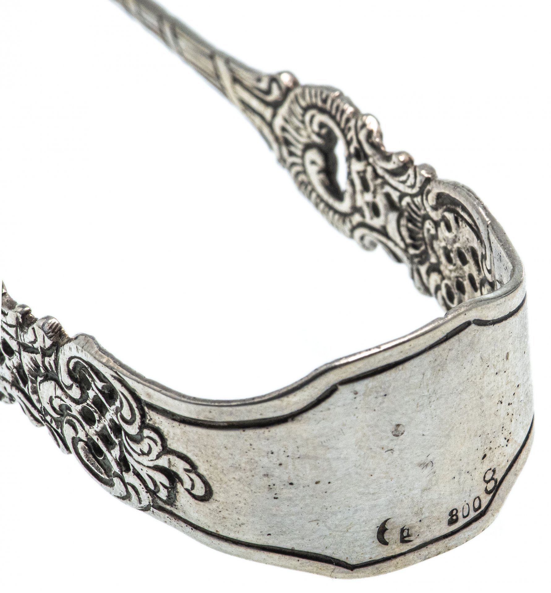 Сервировочные винтажные щипцы, серебро 800 пр., Германия.