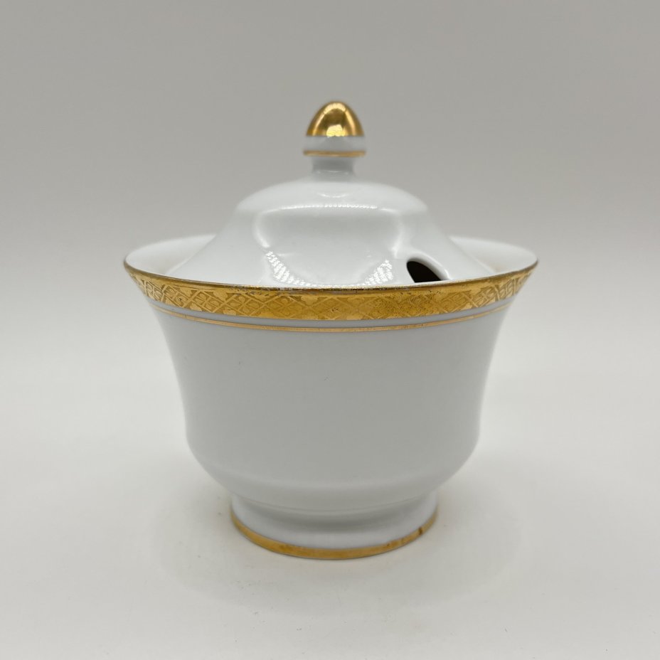 Сахарница, фарфор, золочение, Ленинградский фарфоровый завод (ЛФЗ), Ленинградский фарфоровый завод (ЛФЗ)