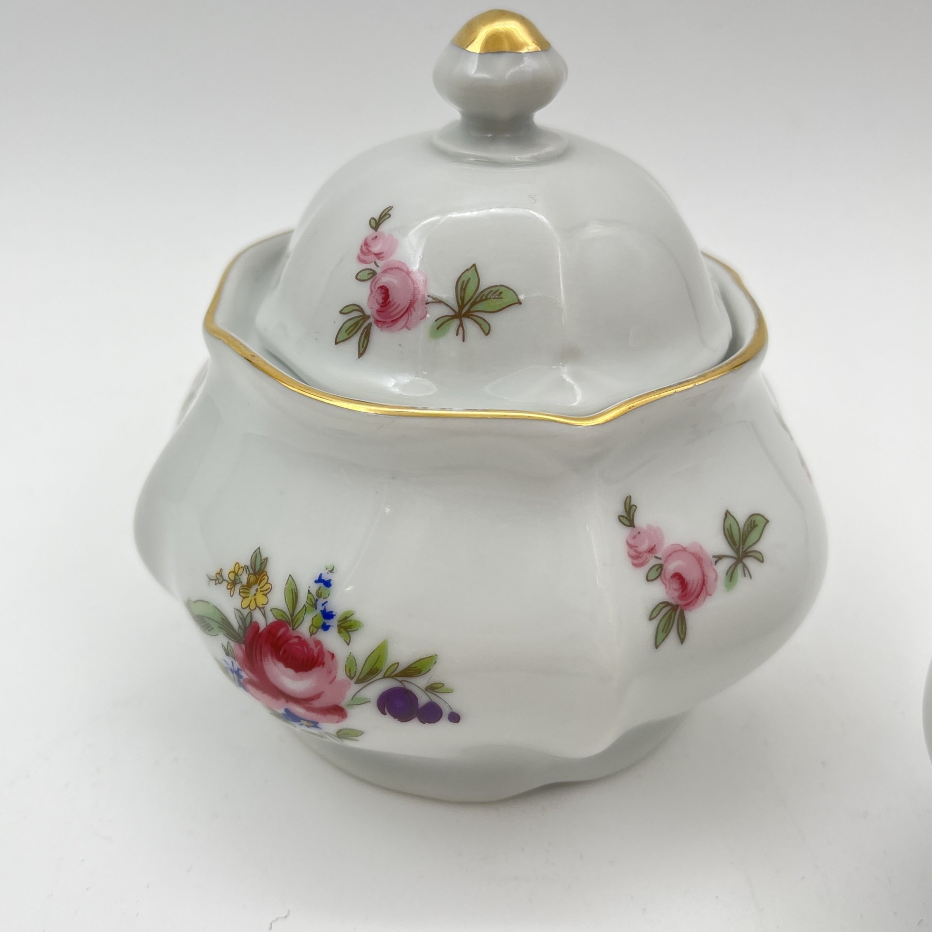 Набор из 2-х сахарниц с цветочным декором, фарфор, деколь, золочение, Bohemia (Neurohlau), Чехословакия, 1970-1990 гг.