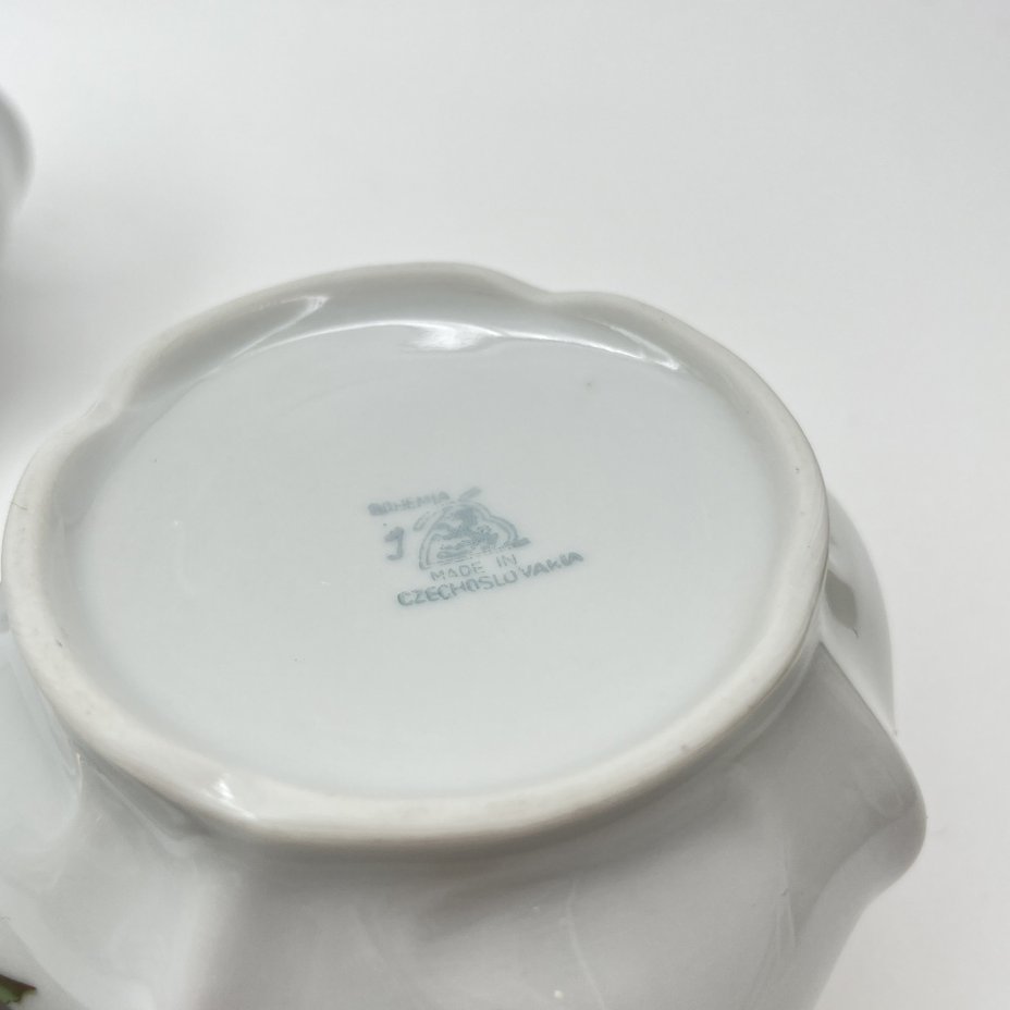 Набор из 2-х сахарниц с цветочным декором, фарфор, деколь, золочение, Bohemia (Neurohlau), Чехословакия, 1970-1990 гг.