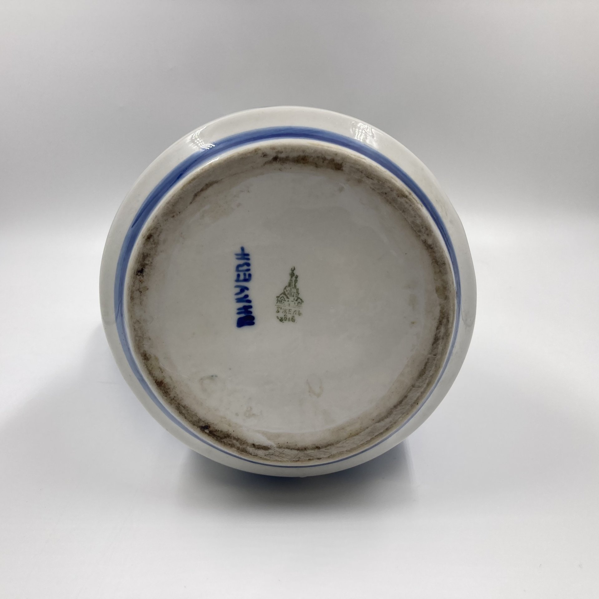 Большой кувшин с декоративной росписью, Гжель, фарфор, роспись, 1991-2010 гг.