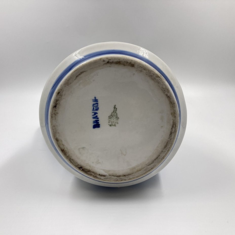 Большой кувшин с декоративной росписью, Гжель, фарфор, роспись, 1991-2010 гг.