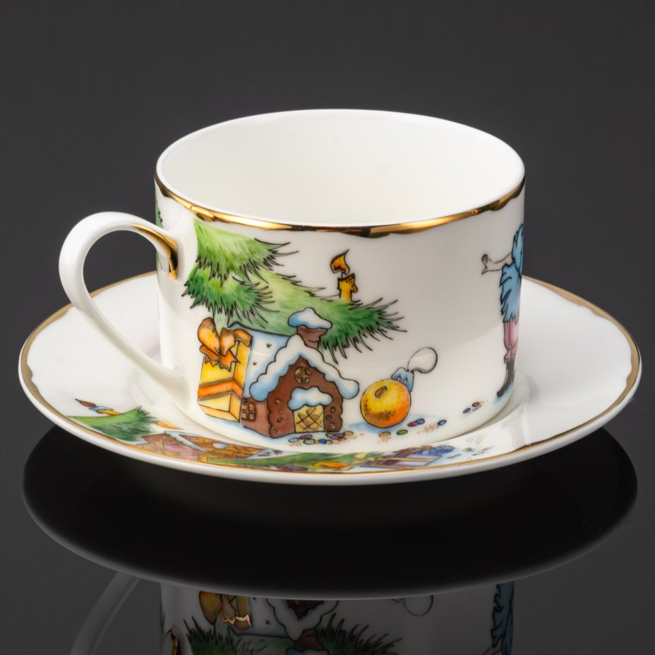 Чайная пара "Щелкунчик" (Танец пастушков), автор Романов Е., художник Бисерова А., фарфор, роспись, золочение, Российская Федерация, 2025 г.