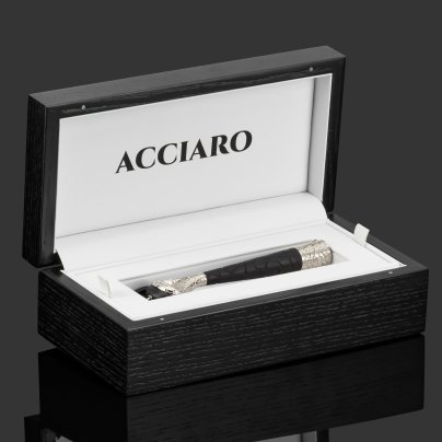 Эксклюзивный бритвенный станок Acciaro модель Kintsugi в подарочной коробе, хромированная бронза, граб