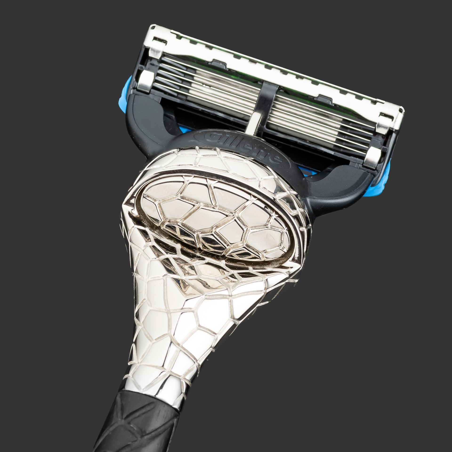 Эксклюзивный бритвенный станок Acciaro модель Kintsugi в подарочной коробе, хромированная бронза, граб