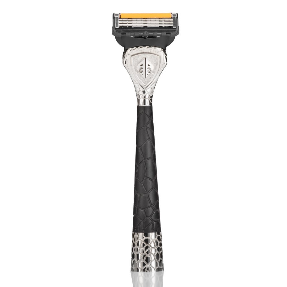 Эксклюзивный бритвенный станок Acciaro модель Kintsugi в подарочной коробе, хромированная бронза, граб