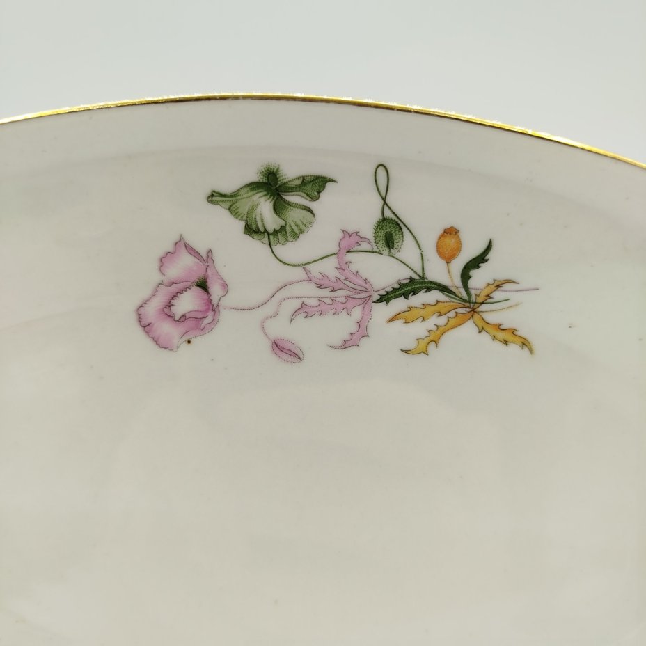 Блюдо овальной формы с растительным декором, фарфор, деколь, золочение, Concordia Lesov, Чехословакия, 1970-1991 гг.