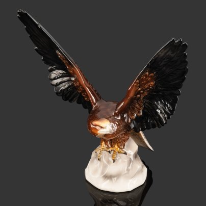 Скульптура "Орел с распростертыми крыльями", Katzhutte, фаянс, роспись, Германия, 1958-1990 гг.