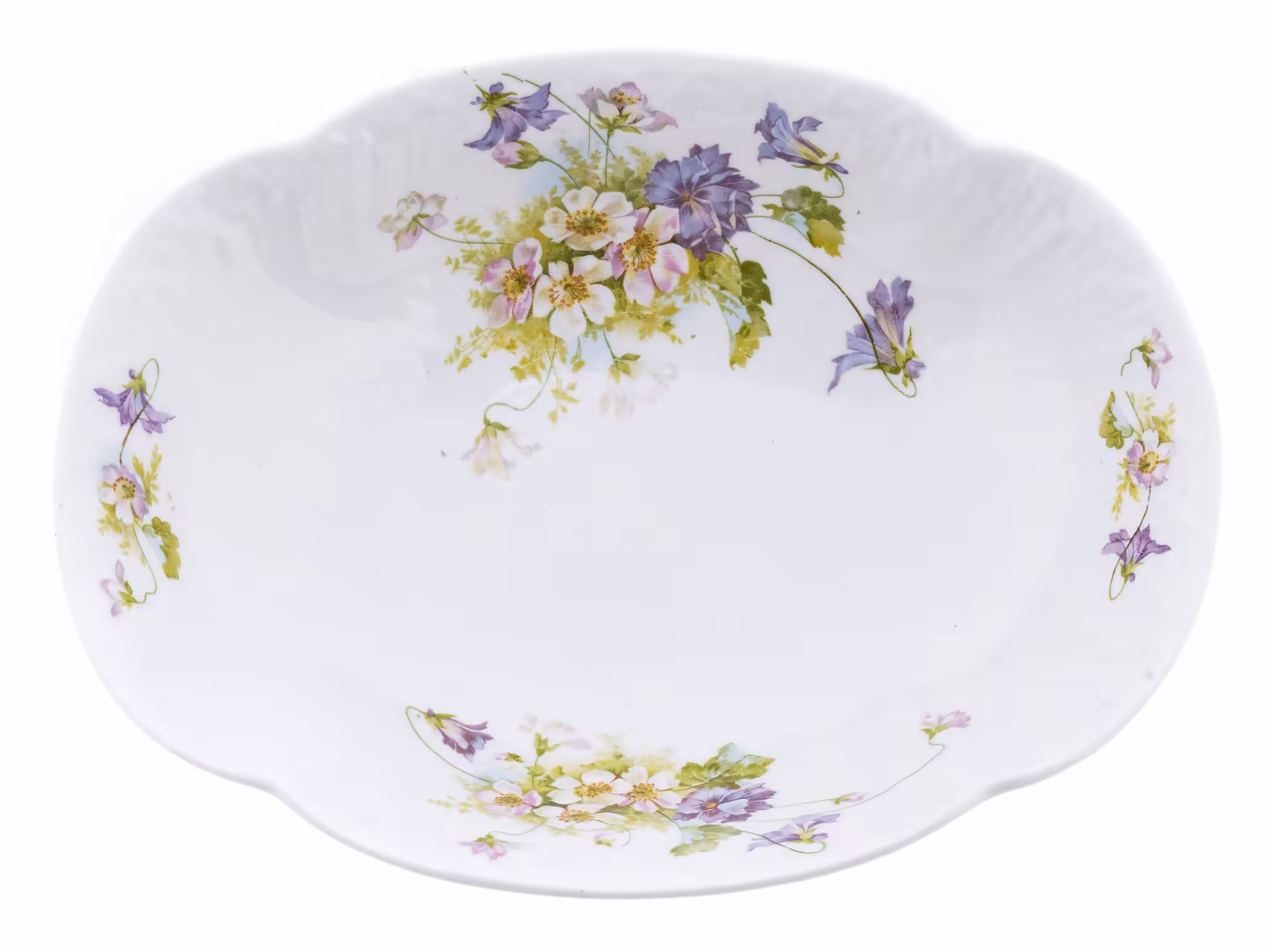 Салатник  с цветочным декором, фарфор, деколь, Российская Империя, 1889-1917 гг.