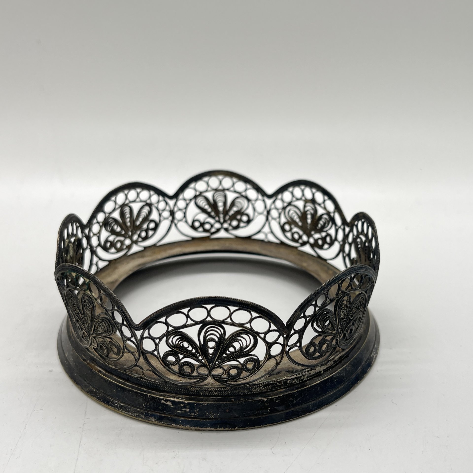 Оплётка от сахарницы в технике ажурная скань, металл, ажурная скань, СССР, 1970 г.