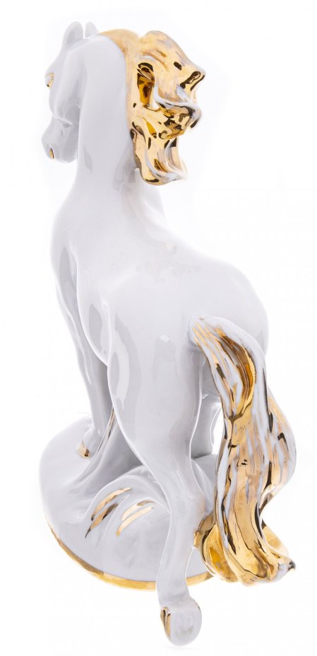 Статуэтка "Конь-огонь", фарфор, роспись с золочением, Ленинградский фарфоровый завод ("ЛФЗ"), скульптор Ефимов И.С., СССР, 1956-1969 гг., Ленинградский фарфоровый завод (ЛФЗ)