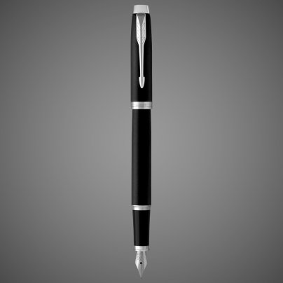 Перьевая ручка Parker IM Mat Black CT, перо: F, цвет чернил: blue, в подарочной упаковке., Лаки и смолы: лак, латунь, пластик, хром