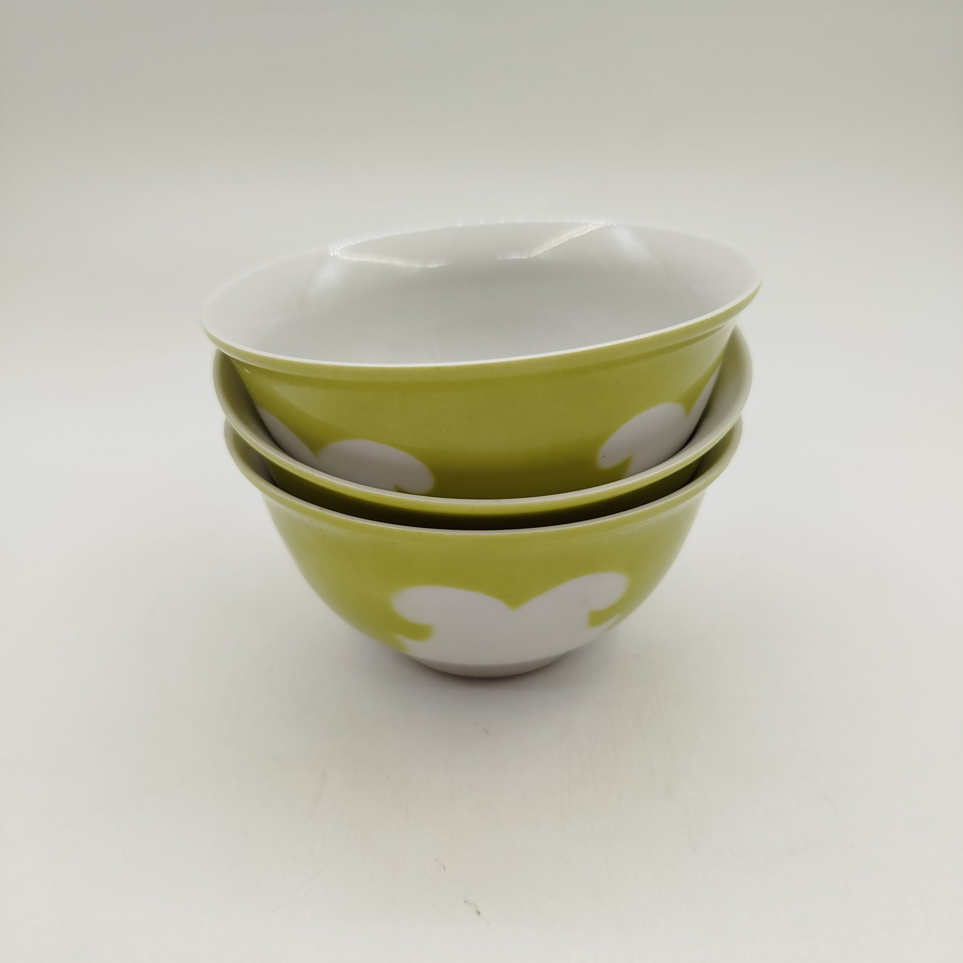 Набор из трех пиал в восточном стиле, фарфор, крытье по трафарету, Рижский фарфорово-фаянсовый завод, СССР, 1970-1980 гг.