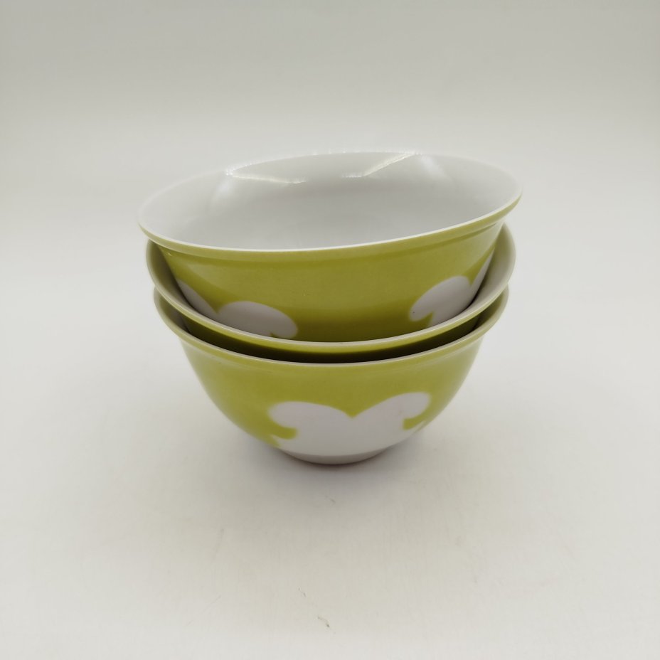 Набор из трех пиал в восточном стиле, фарфор, крытье по трафарету, Рижский фарфорово-фаянсовый завод, СССР, 1970-1980 гг.