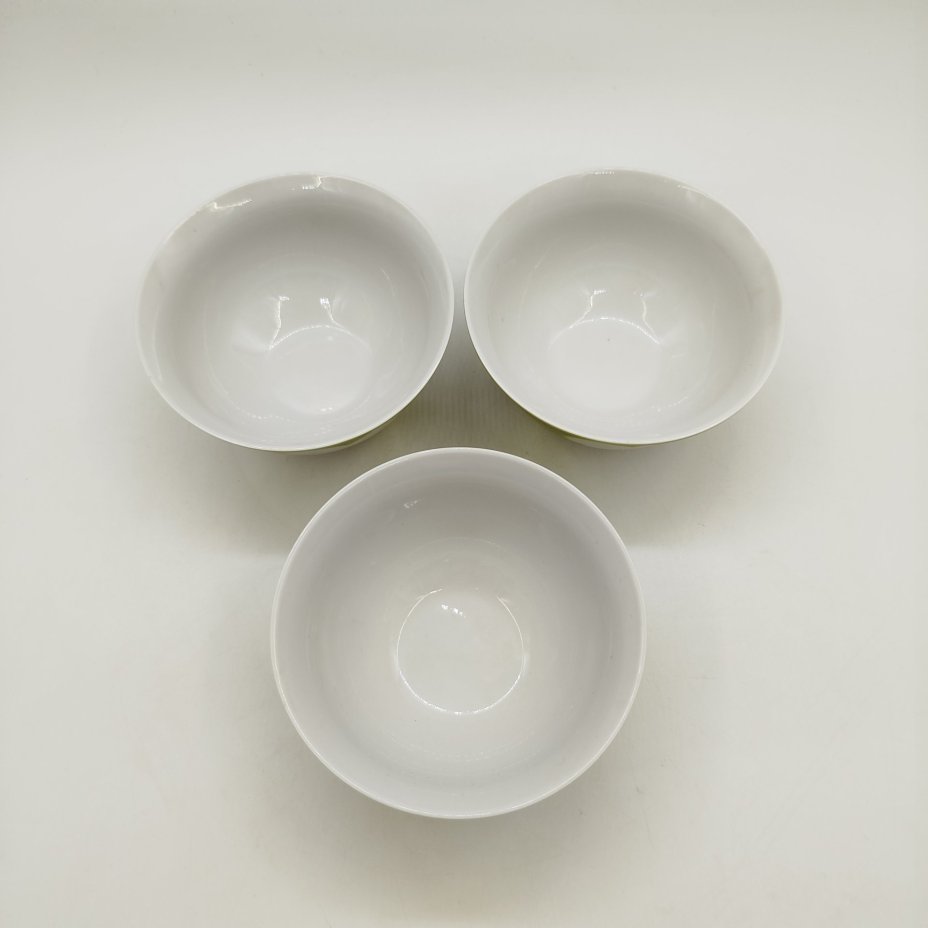 Набор из трех пиал в восточном стиле, фарфор, крытье по трафарету, Рижский фарфорово-фаянсовый завод, СССР, 1970-1980 гг.