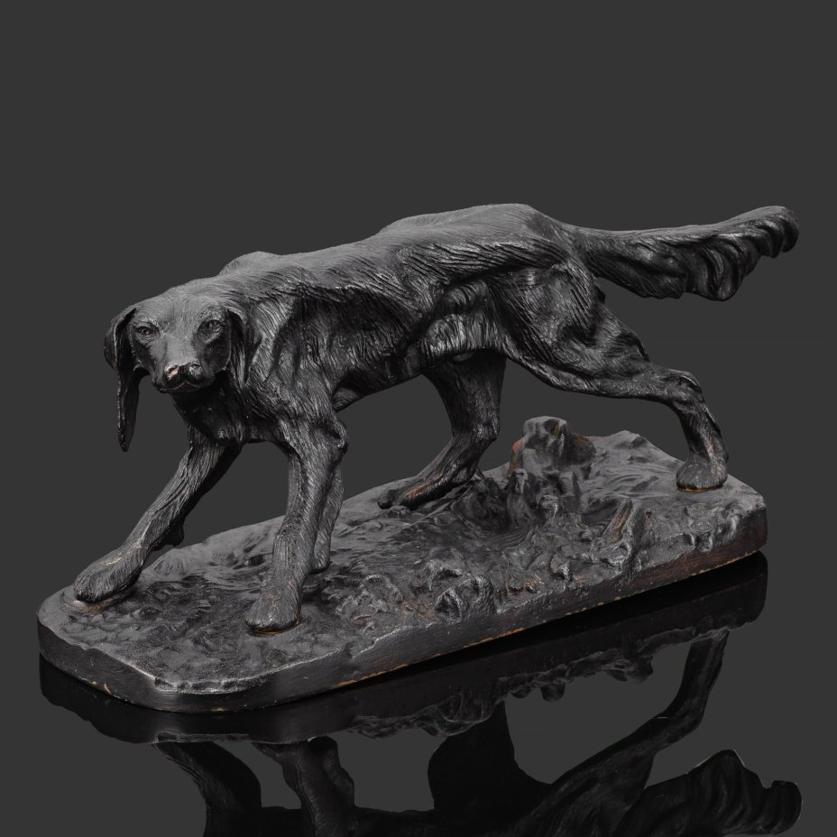 Статуэтка  "Сеттер", чугун, крашение, Кусинский чугунолитейный завод (Куса), СССР, 1939 г.