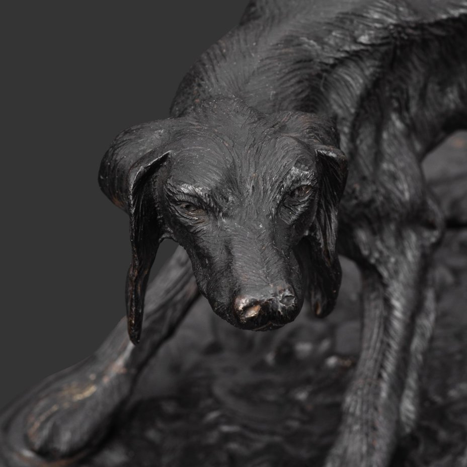 Статуэтка  "Сеттер", чугун, крашение, Кусинский чугунолитейный завод (Куса), СССР, 1939 г.