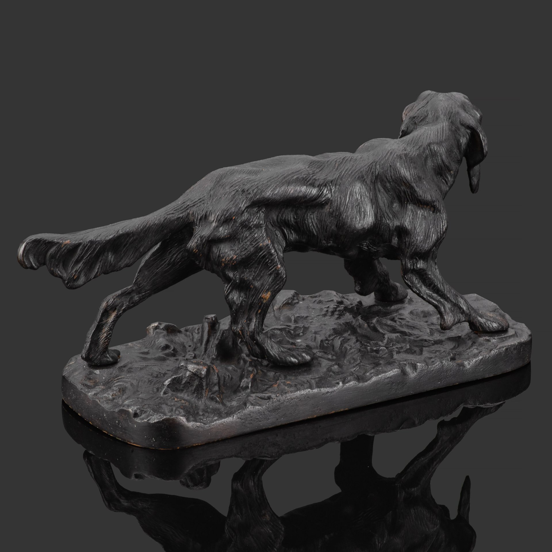 Статуэтка  "Сеттер", чугун, крашение, Кусинский чугунолитейный завод (Куса), СССР, 1939 г.