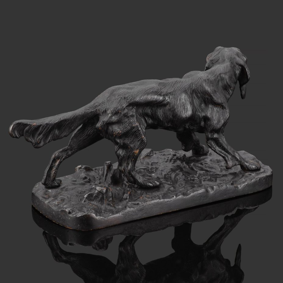 Статуэтка  "Сеттер", чугун, крашение, Кусинский чугунолитейный завод (Куса), СССР, 1939 г.