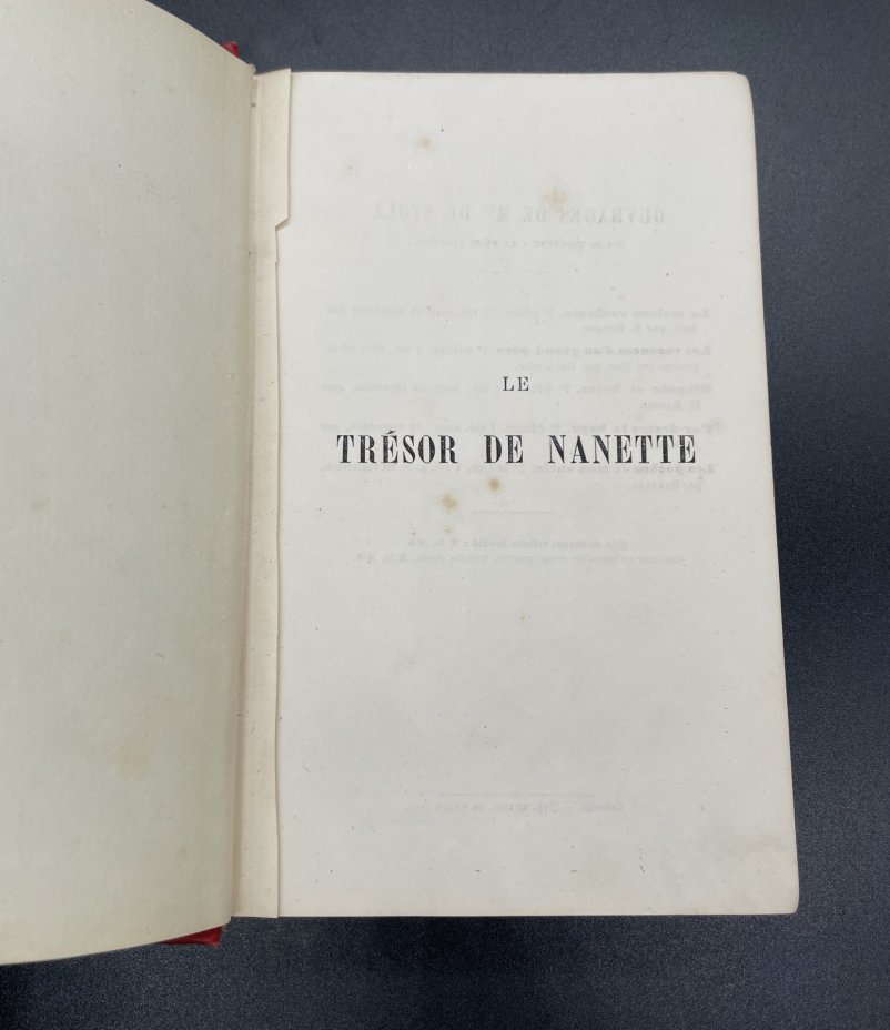 Книга Madame de Stolz "Le Tresor de Nanette" / Hachette Et Cie
