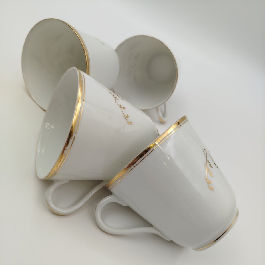 Набор из 4 чашек без блюдец с декором из полевых цветов