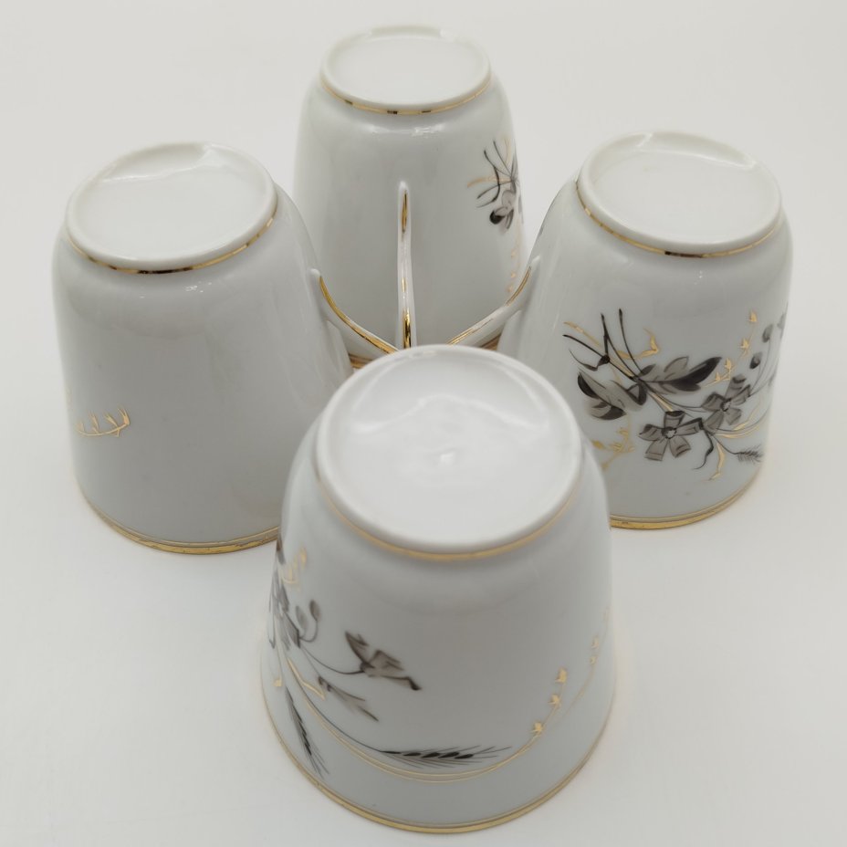 Набор из 4 чашек без блюдец с декором из полевых цветов