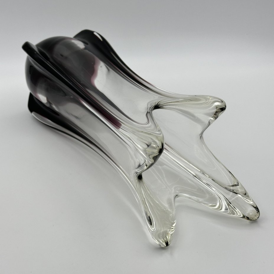 Ваза для цветов, стекло, гутная техника, налепы, Murano, Murano