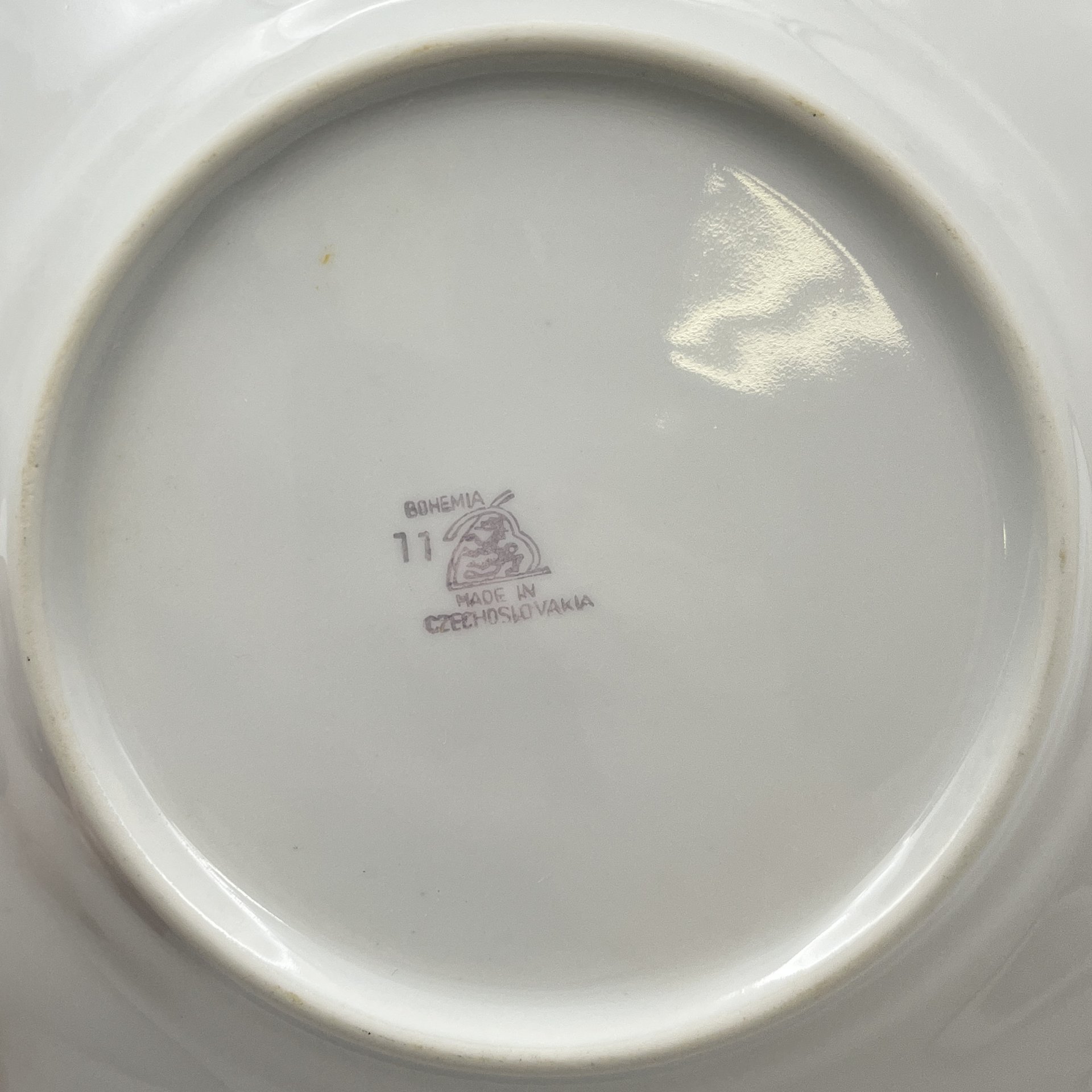 Набор пирожковых тарелок "Мейсенский букет" на 5 персон, фарфор, деколь, золочение, Bohemia (Neurohlau), Чехословакия, 1970-1990 гг.