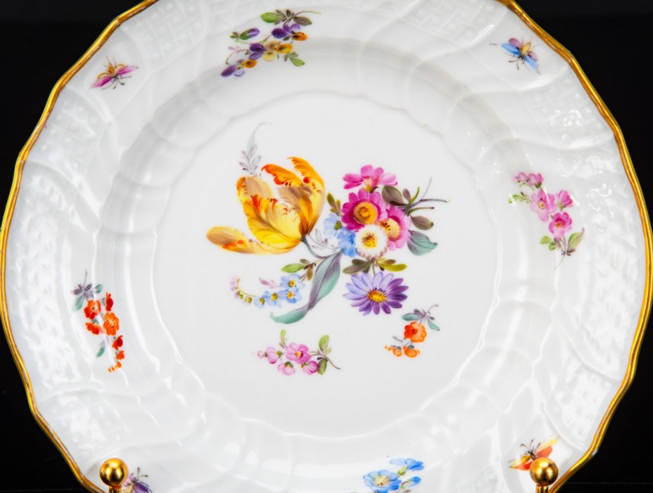 Тарелка десертная (пирожковая) "Мейсенский букет", Meissen (Мейсенский фарфор)