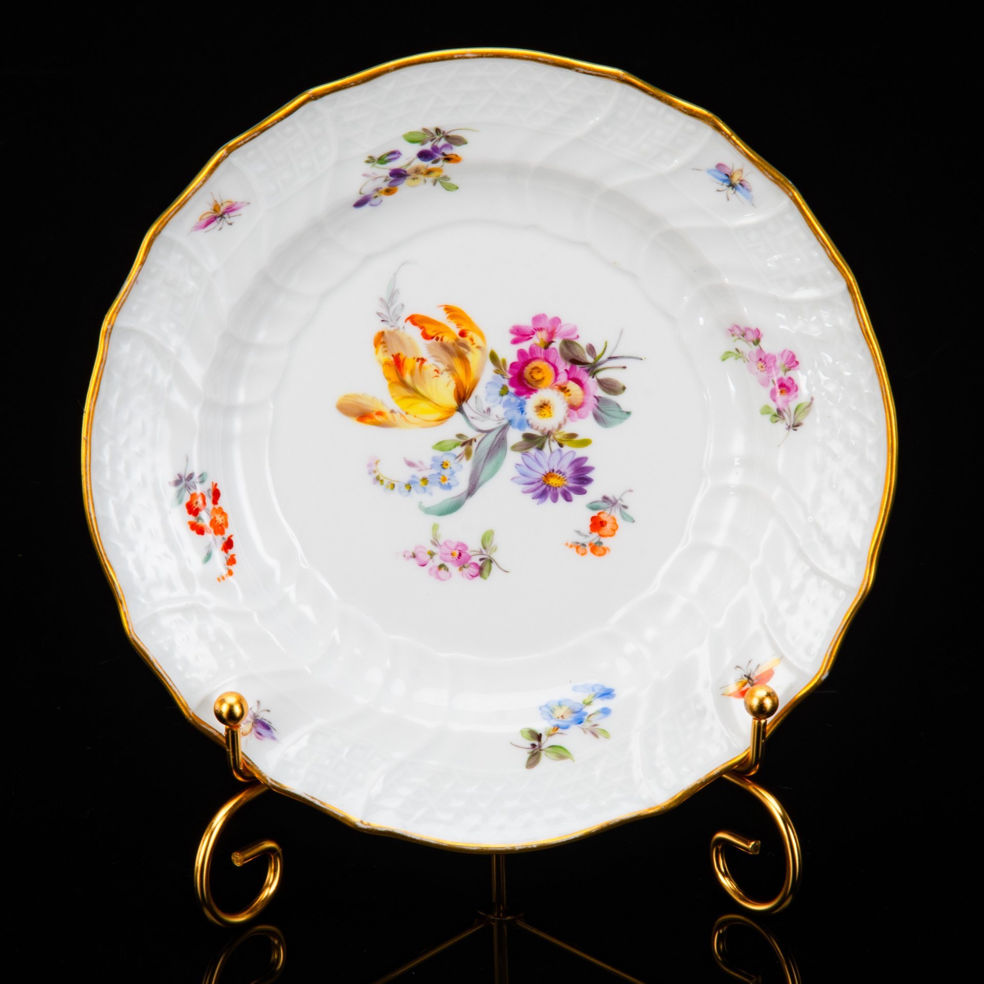 Тарелка десертная (пирожковая) "Мейсенский букет", Meissen (Мейсенский фарфор)