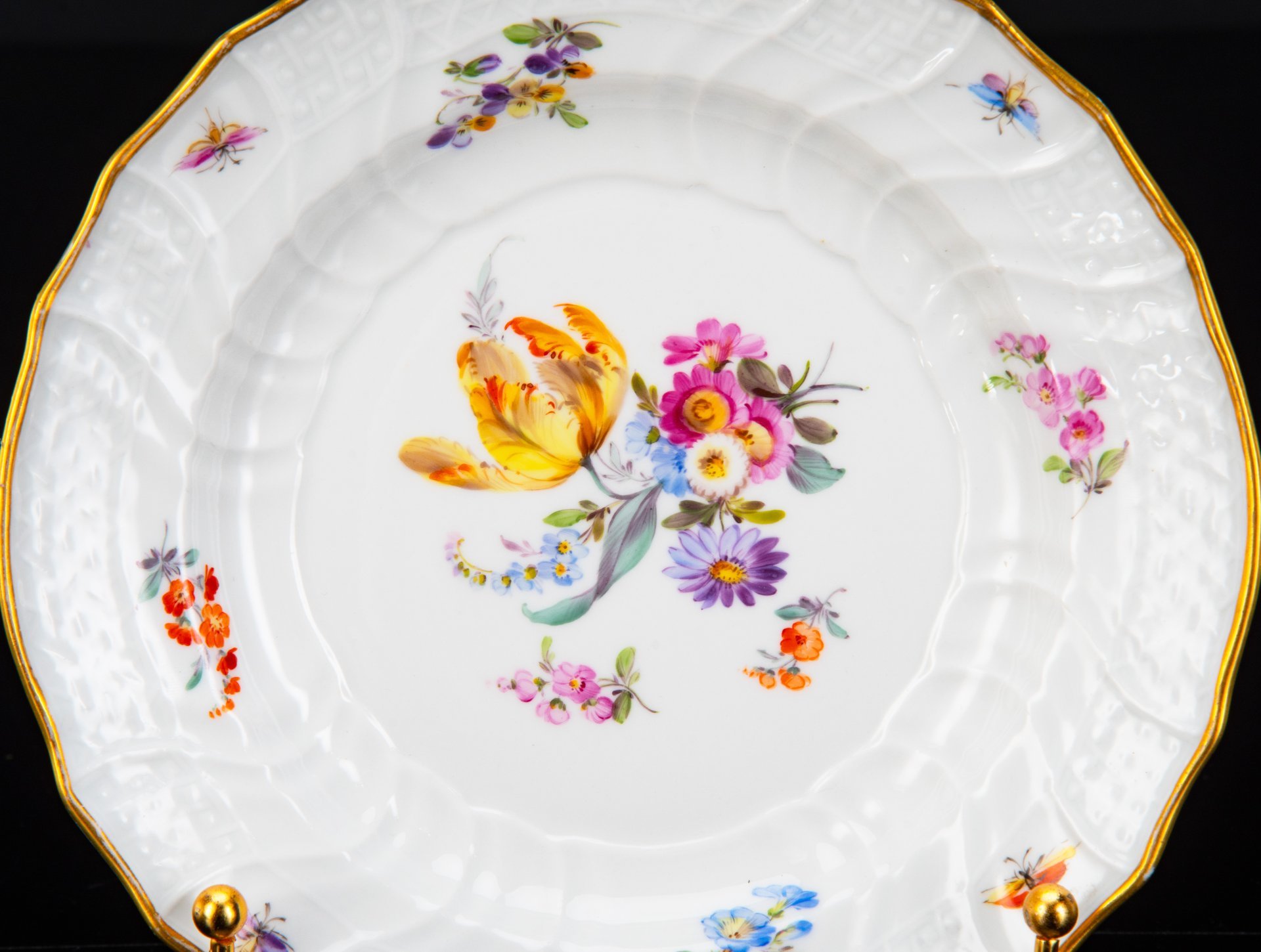 Тарелка десертная (пирожковая) "Мейсенский букет", Meissen (Мейсенский фарфор)