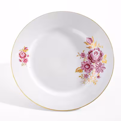 Блюдо, украшенное цветочным декором, фарфор, Freiberg Porzellan, ГДР, 1970-1990 гг., Freiberg Porzellan