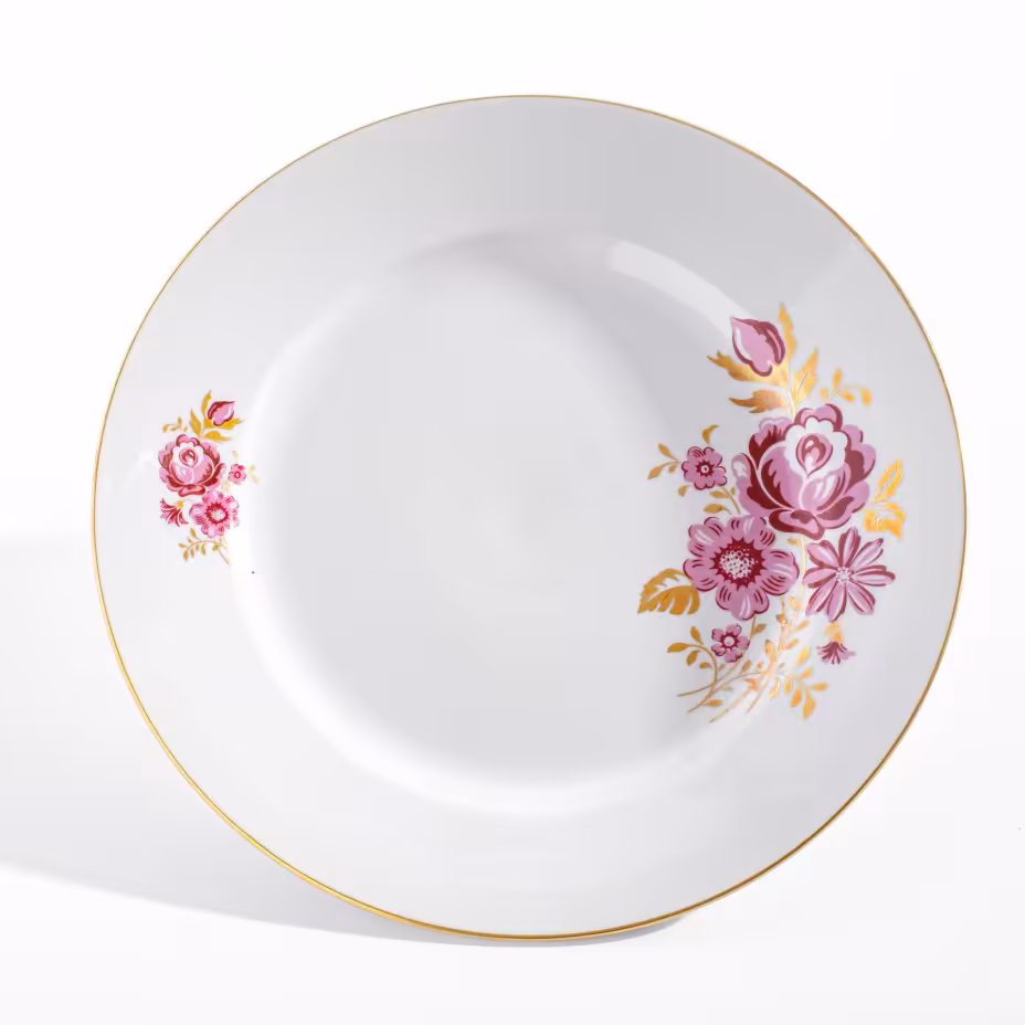 Блюдо, украшенное цветочным декором, фарфор, Freiberg Porzellan, ГДР, 1970-1990 гг., Freiberg Porzellan
