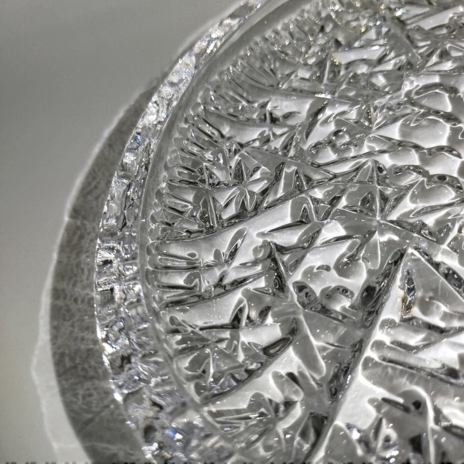 Блюдо сервировочное овальной формы "Космос", автор Л.Д. Смирнова, хрусталь, пресс, Ленинградский завод художественного стекла (ЛЗХС), СССР, 1960-1980 гг.