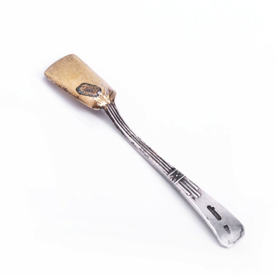 Ложка для соли, серебро, 875 пр., злочение, Киев, СССР, 1953 г.