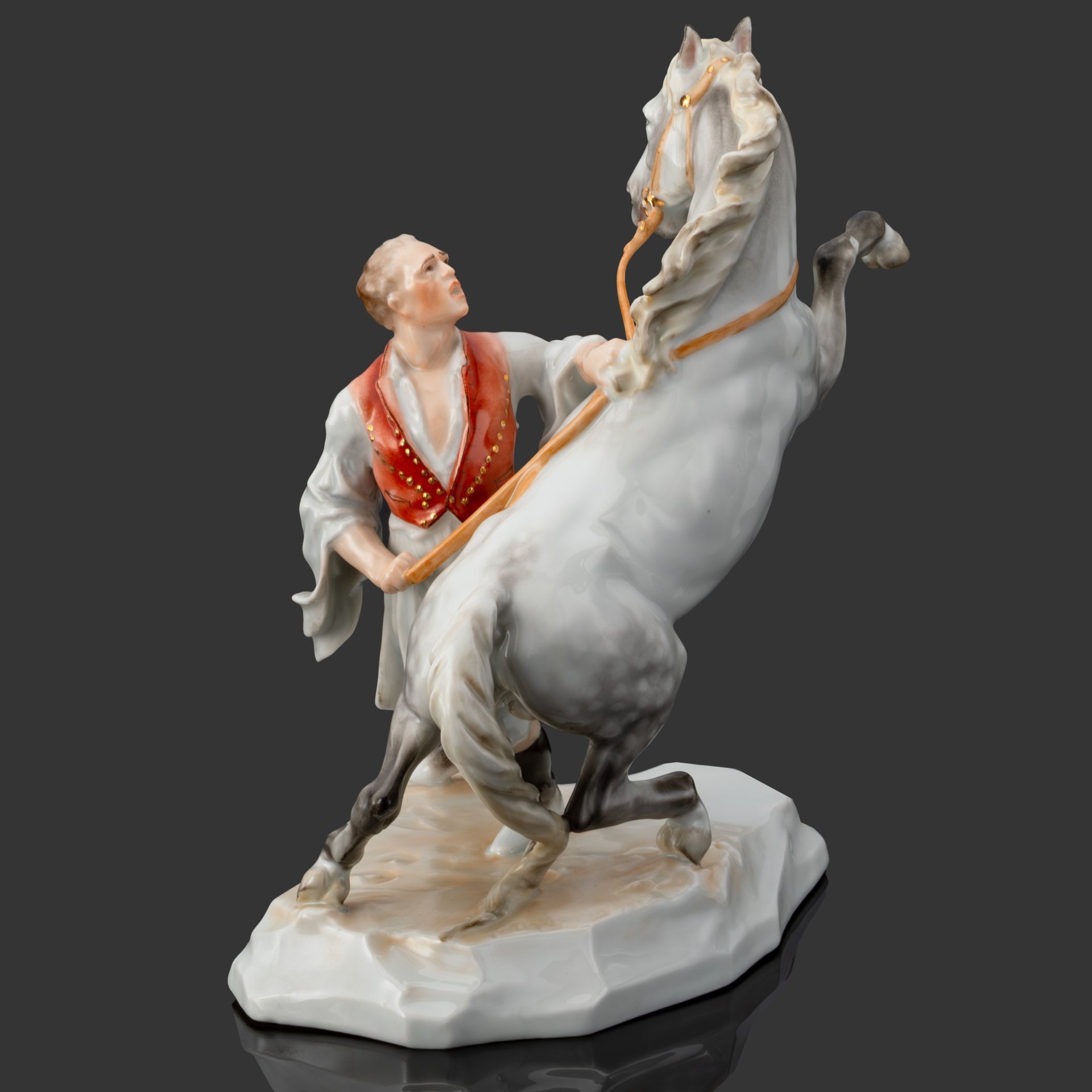 Статуэтка "Укрощение коня", фарфор, роспись, Herend (Херенд), Венгрия, 1960-1990 гг.