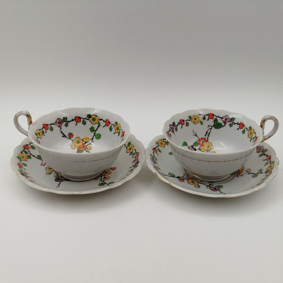 Набор чайных пар с цветочным декором на 6 персон, York