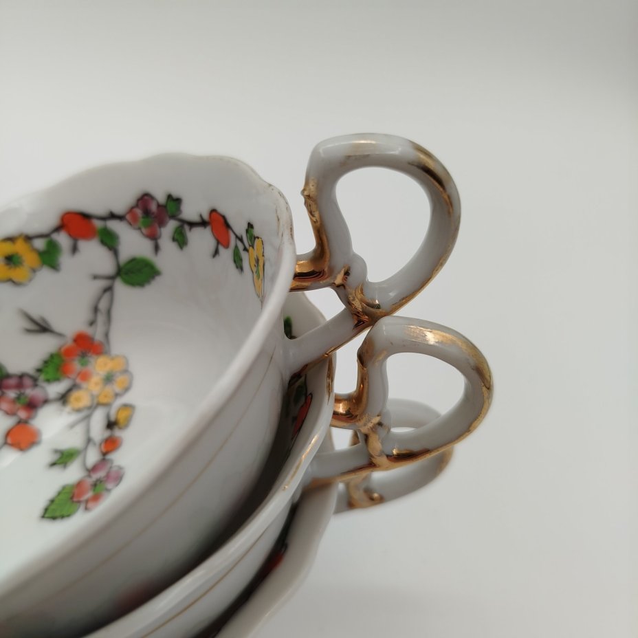 Набор чайных пар с цветочным декором на 6 персон, York