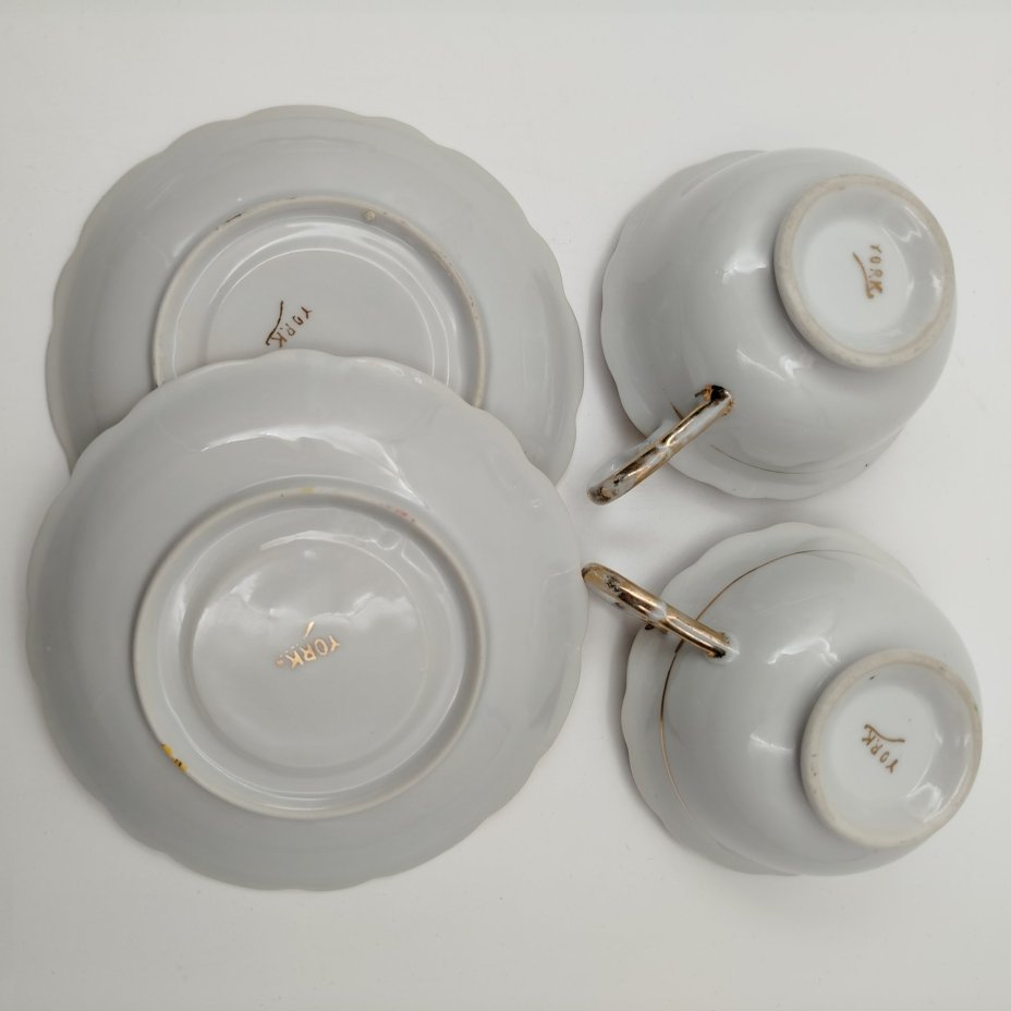 Набор чайных пар с цветочным декором на 6 персон, York