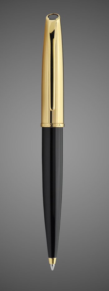 Шариковая ручка Aurora Style Metal Black resin GT, в подарочной коробке, Драгметаллы: позолота, позолота, смола