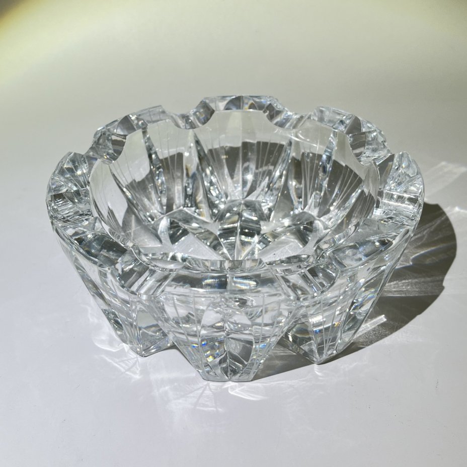 Большая пепельница с резным декором, хрусталь, СССР, 1970-1990 гг.