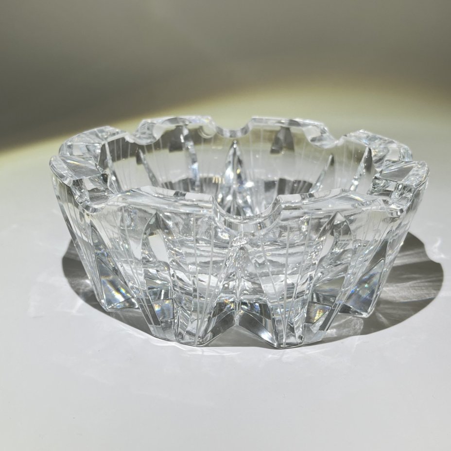 Большая пепельница с резным декором, хрусталь, СССР, 1970-1990 гг.