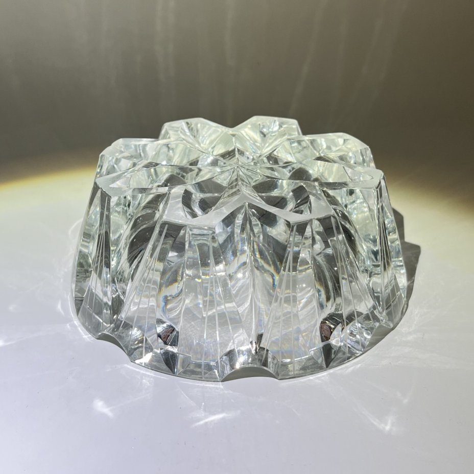Большая пепельница с резным декором, хрусталь, СССР, 1970-1990 гг.