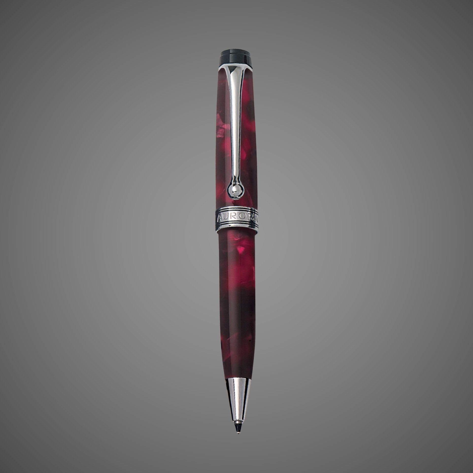 Шариковая ручка Aurora Optima Mini Variegated Burgundy CT, в подарочной коробке, Лаки и смолы: смола, хром